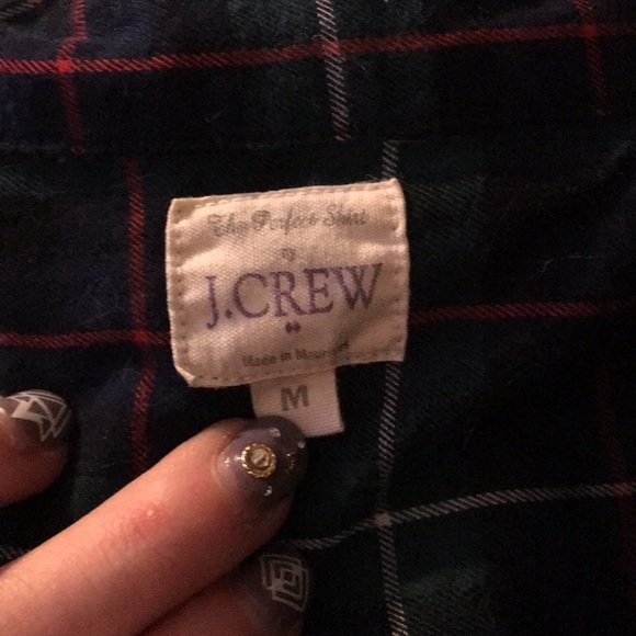 J Crew multi-colored fitted flannel blouse - Picture 3 of 3